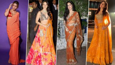 Navratri 2023 Day 1 Colour Orange: Katrina Kaif, Kiara Advani and Other Bollywood Actress' Outfits To Take Inspiration From for the First Day of Navaratri Festival