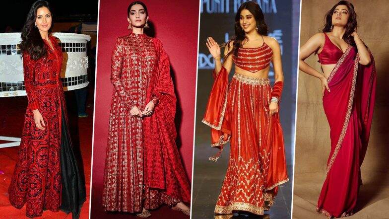 Navratri 2023 Day 3 Colour Red: Rashmika Mandanna, Sonam Kapoor's Red ...