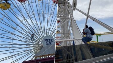 Santa Monica Pier in California Evacuated After Man Claiming To Have Bomb Climbs Iconic Ferris Wheel, Arrested (See Pics and Videos)