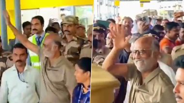 Thalaivar 170: Rajinikanth Reaches Thiruvananthapuram for Shooting His Upcoming Film, Greets Fans With 'Namaste' (Watch Video)