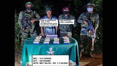 Drug Bust in Mizoram: Assam Rifles Seize Heroin Valued at Rs 1.17 Crores in Tlangsam (See Pic)