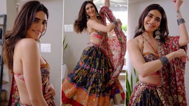 Karishma Tanna Has Got the 'Navratri Fever'! Actress Flaunts Her Dance Moves in Vibrant Multi-Coloured Lehenga Choli (Watch Video)