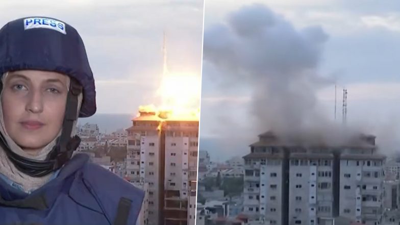 Israel Missile Strikes Palestine Tower Live On Air Behind Reporter, Terrifying Video Surfaces