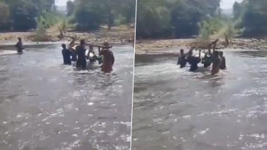 Maharashtra Shocker: With No Bridge, Residents of Gadchiroli Village Forced to Carry Corpse in Waist-Deep Water, Video Surfaces