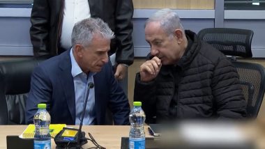 Israel-Hamas War: Israeli PM Benjamin Netanyahu Holds Security Assessment With War Cabinet Members at Kirya in Tel Aviv (Watch Video) 