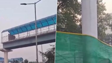 Delhi Bridge Collapse: Portion of Foot-Over Bridge Collapses in Laxmi Nagar Area, Video Surfaces