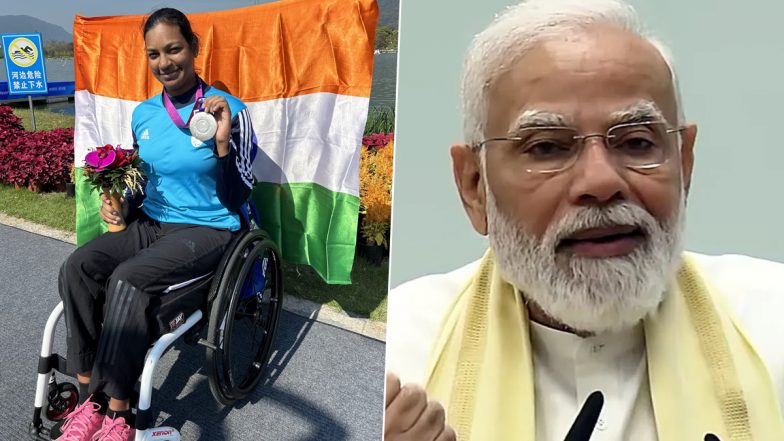 Asian Para Games 2023: PM Narendra Modi Congratulates Prachi Yadav for Winning First Medal for India, Says Her Incredible Performance Has Made Country Proud