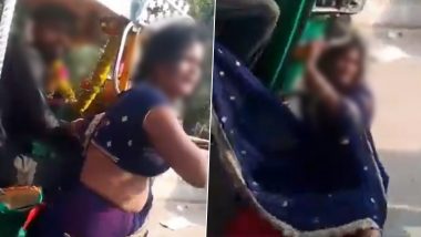 Uttar Pradesh Shocker: Woman Brutally Thrashed by Autorickshaw Driver On Road In Sonbhadra, Disturbing Video Goes Viral