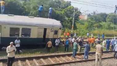 Chennai Suburban Train Accident Video: Three Coaches of Local Train Derail at Avadi Railway Station, Traffic Affetcted