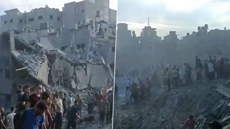 Israel-Hamas War: 50 Killed and Over 150 Injured In Israeli Strike On Refugee Camp In Gaza, Says Health Ministry (Watch Video)