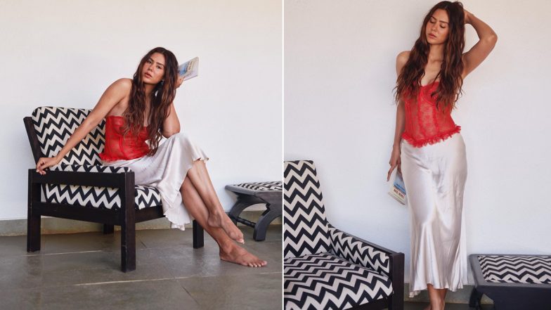 Sonam Bajwa Raises Hotness Quotient in Red Sheer Corset Top and White Satin Skirt (See Pics)