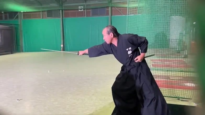 Skilled Grandpa Slices Speeding Baseball Ball Into Two With a Sword, Astonishing Video Goes Viral