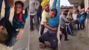 Punjab Shocker: Youth Tied to Grill of Gurudwara, Beaten to Death Over Suspicion of Theft in Moga, Probe Launched (Watch Disturbing Video)