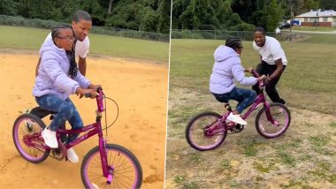 Supportive Father Teaches Blind Daughter How to Ride a Bicycle, Heartwarming Video Goes Viral