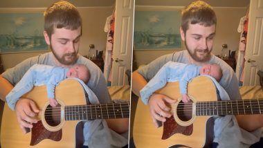 Child Falls Asleep On a Guitar as Father Soulfully Plays the Musical Instrument, Adorable Video Goes Viral