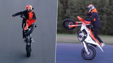 Longest No-Hands Motorcycle Wheelie is 918.24 Metres, Guinness World Record Held by Swedish Man Elliot Gröndahl (Watch Video)