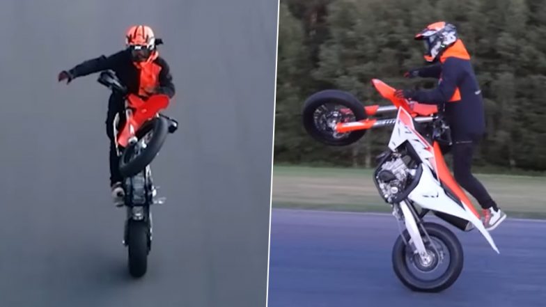 Longest No-Hands Motorcycle Wheelie is 918.24 Metres, Guinness World Record Held by Swedish Man Elliot Gröndahl (Watch Video)