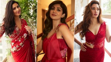 Karwa Chauth 2023 Fashion: Stunning Red Saree Looks of Bollywood Divas to Take Style Inspiration On the Festive Day of Karva Chauth! (See Pics)