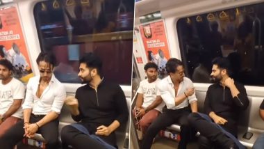 Ganapath Star Tiger Shroff Ditches Car, Takes Metro Ride to Reach at Navratri Celebration (Watch Video)