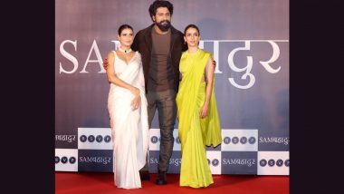 Sam Bahadur Trailer Launch: Vicky Kaushal, Sanya Malhotra and Fatima Sana Shaikh Arrive in Style, Dangal Girls Set Festive Saree Fashion Goals (See Pics)