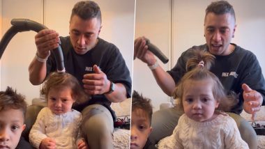 Dad Uses Vacuum Cleaner to Set Daughter's Ponytail, Wholesome Video of the Funny Hack Goes Viral