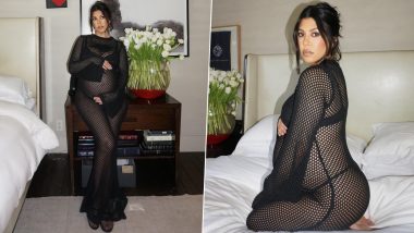 Pregnant Kourtney Kardashian Looks Smoking Hot in a Sexy Sheer Black Mesh Gown As She Flaunts Her Baby Bump (See Photos)