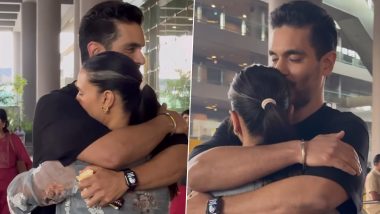 Angad Bedi Returns to India After Gold Win at Sprinting Championship; Actor Shares Heartwarming Moment With Wife Neha Dhupia at Airport (Watch Video)
