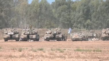 Israel-Palestine War: Israeli Defence Forces Position at Gaza Border With Tanks, Video Surfaces