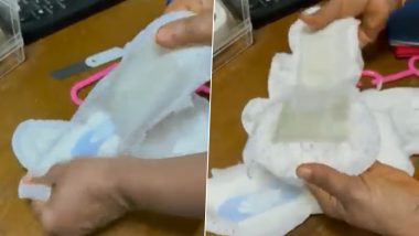 Tamil Nadu: Gold Paste Worth Rs 37.58 Lakh Found Concealed in Sanitary Napkins at Trichy Airport (Watch Video)