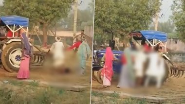 Rajasthan Horror: Man Crushed to Death by Tractor Over Land Dispute in Bharatpur, Disturbing Video of Murder Goes Viral