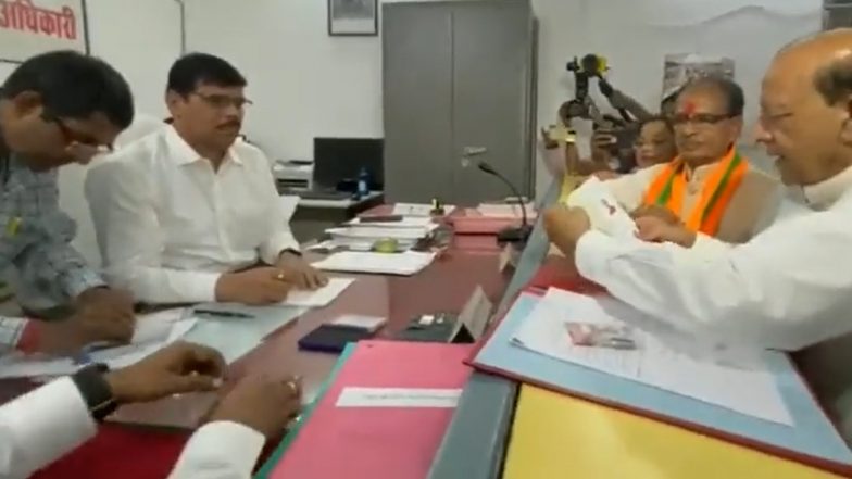 Madhya Pradesh Assembly Election 2023: CM Shivraj Singh Chouhan Files Nomination From Budhni Constituency (Watch Video)