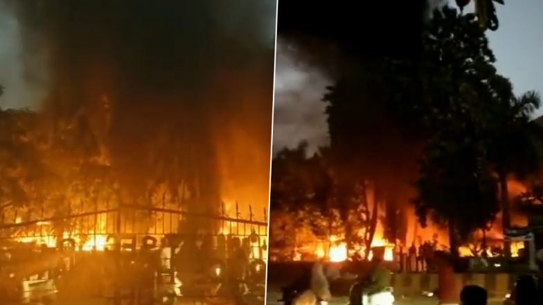 Maratha Reservation: Agitators Set NCP Office, Residences of MLA Sandeep Kshirsagar and Former Maharashtra Minister Jay Kshirsagar on Fire in Beed (Watch Video)