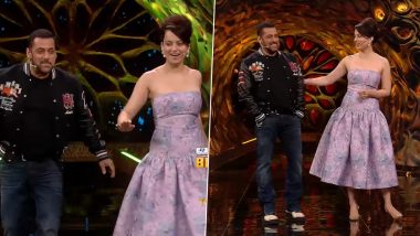 Bigg Boss 17 Weekend Ka Vaar: Kangana Ranaut Dances With Salman Khan, Mimics His Style and Teases About Flirting Skills (Watch Video)