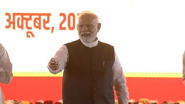 PM Narendra Modi Launches 'MY Bharat' Platform For Youths; Lays E-foundation Stone of Amrit Mahotsav Smarak and Amrit Vatika (Watch Video)