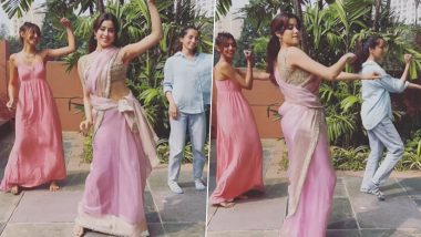 Janhvi Kapoor Wows Fans With Her Dance Moves On Coke Studio’s ‘Khalasi’ Song in Lavender and Gold Saree (Watch Video)