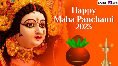 Maha Panchami 2023 Images & Durga Puja HD Wallpapers for Free Download Online: Wish Subho Maha Panchami With WhatsApp Messages, SMS and Greetings