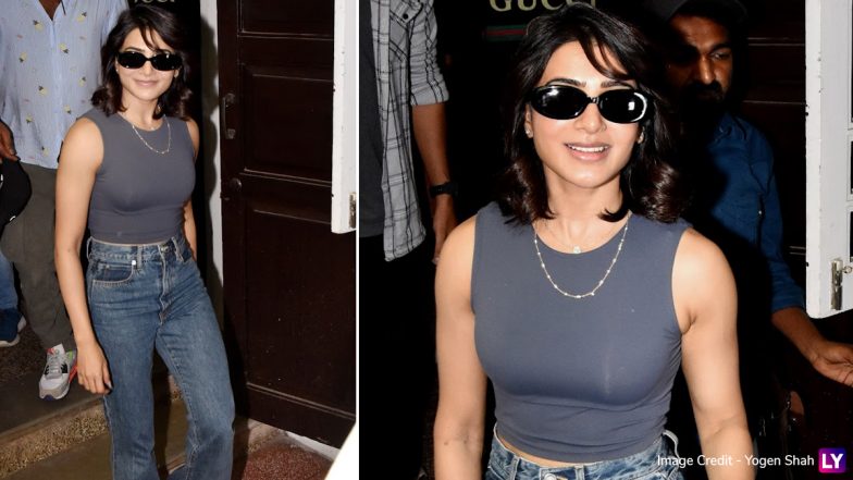 Samantha Ruth Prabhu Makes Heads Turn in Chic and Casual Bodycon Crop Top With Wide-Legged Denim Pants (View Pics)