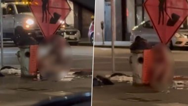 Naked Woman Bathing in Public in US: Women Seen Cleaning Herself Up With Water From Fire Hydrant on Sidewalk in San Francisco, Video of Public Nudity Surfaces