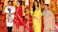 Sonam Kapoor, Katrina Kaif, Rani Mukerji and More Celebs Grace North Bombay Sarbojanin Durga Puja Pandal with Elegance and Devotion (View Pics)