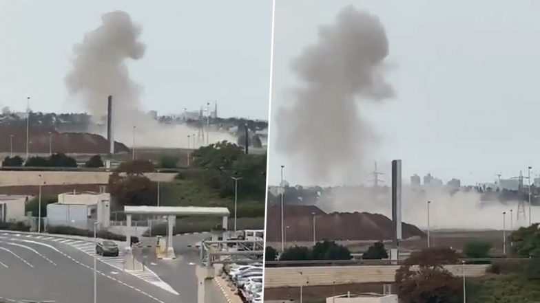 Israel-Palestine War: Rocket From Gaza Hits and Damages Vicinity of Ben Gurion International Airport in Israel, Video Surfaces