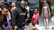 Uorfi Javed Imitates Raj Kundra&rsquo;s Masked Look As She Steps Out in Brown Leather Tube Dress! (View Pics and Video)