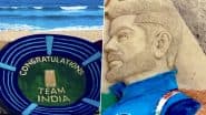 Virat Kohli Sand Art: After India's Win Over Bangladesh in CWC 2023 Match, Sudarsan Pattnaik Dedicates Sand Sculpture To Star Indian Cricketer and Team India (View Pics)