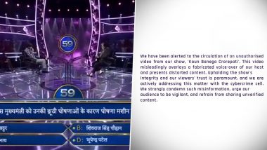 Sony TV Issues Official Statement After Amitabh Bachchan’s Video From KBC Defaming MP CM Shivraj Singh Chouhan Goes Viral (Check Post)