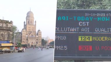 Air Pollution in Mumbai: Air Quality Continues to Remain in 'Moderate' Category; AQI at 128 (Watch Video)
