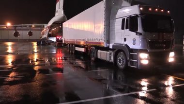 Israel-Hamas War: Russia Sends 27 Tonnes Humanitarian Aid for Civilians in Gaza Strip (Watch Video)