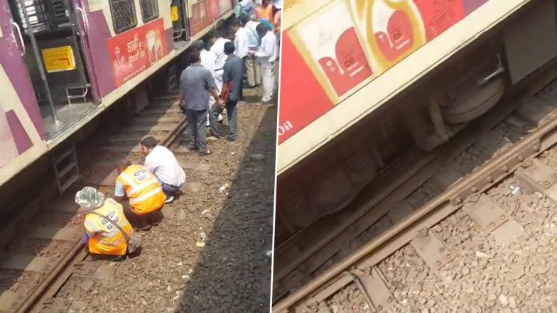 Mumbai Local Train Services Disrupted on Western Line After Empty Rake Derails at Mumbai Central Station (See Pics and Video)