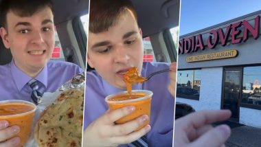 White Guy Tries Indian Food For the First Time in Life, His Mind-Blowing Reaction After Having Butter Chicken Is Too Good To Miss (Watch Viral Video)