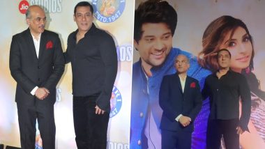 Dono Premiere: Salman Khan Poses With Sooraj Barjatya at Rajveer Deol’s Film’s Grand Event in Mumbai! (View Pics and Videos)