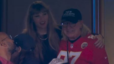 Taylor Swift Hugs Rumoured Beau Travis Kelce's Mom at Chiefs Vs Jets Game in New Jersey (Watch Viral Video)