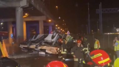 Italy Bus Accident Videos: 21 Included Two Kids Dead After Bus Carrying Italians and Foreigners Falls off Bridge in Mestre Near Venice, Mayor Luigi Brugnaro Describes Scene as 'Apocalyptic'